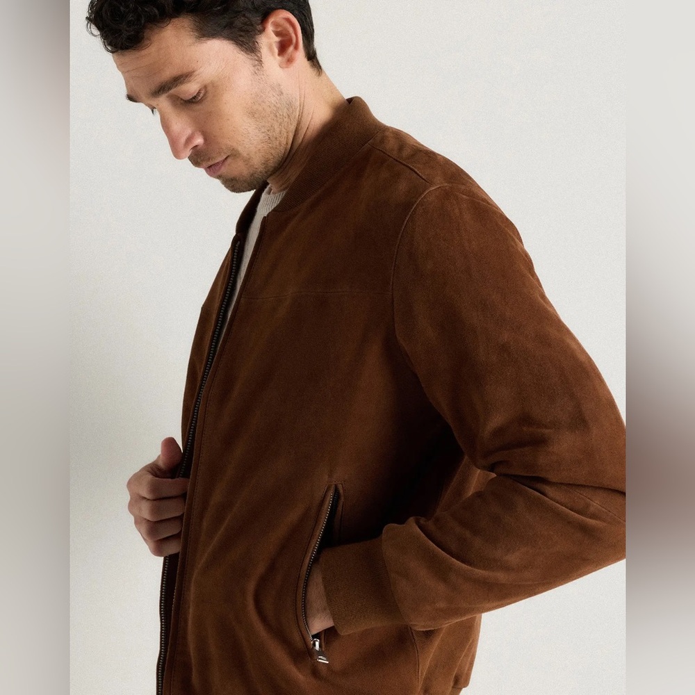 Quince Men‎ 100% Suede Bomber Jacket Dark Chestnut Brown
Outerwear L - Picture 5 of 13